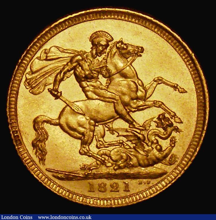 London Coins : A180 : Lot 1775 : Sovereign 1821 Marsh 5, S.3800 EF the surfaces with hairlines, the edge with signs of a skilful edge...