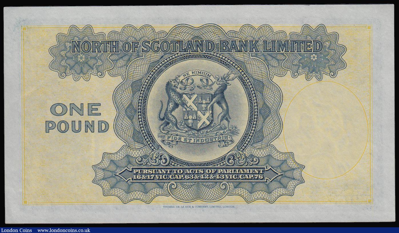 London Coins : A180 : Lot 235 : Scotland, North of Scotland Bank LTD One Pound Aberdeen 1st July 1945 AU
