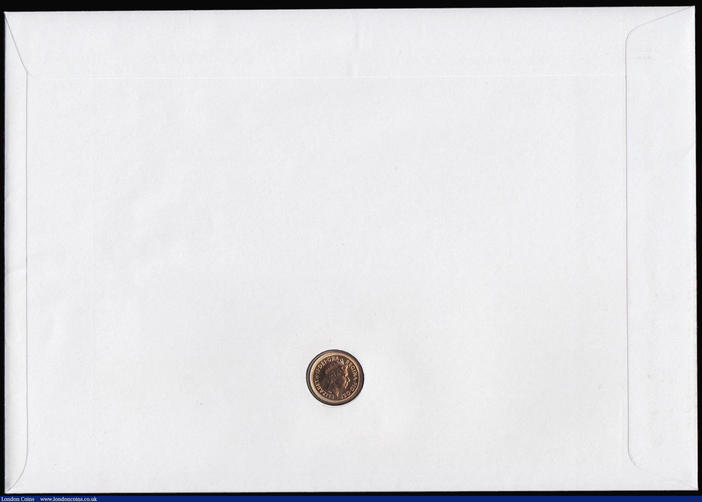 London Coins : A180 : Lot 408 : Numismatic Cover 2002 Bridges of London comprising Half Sovereign 2002 Shield Reverse, Marsh 316 Lus...