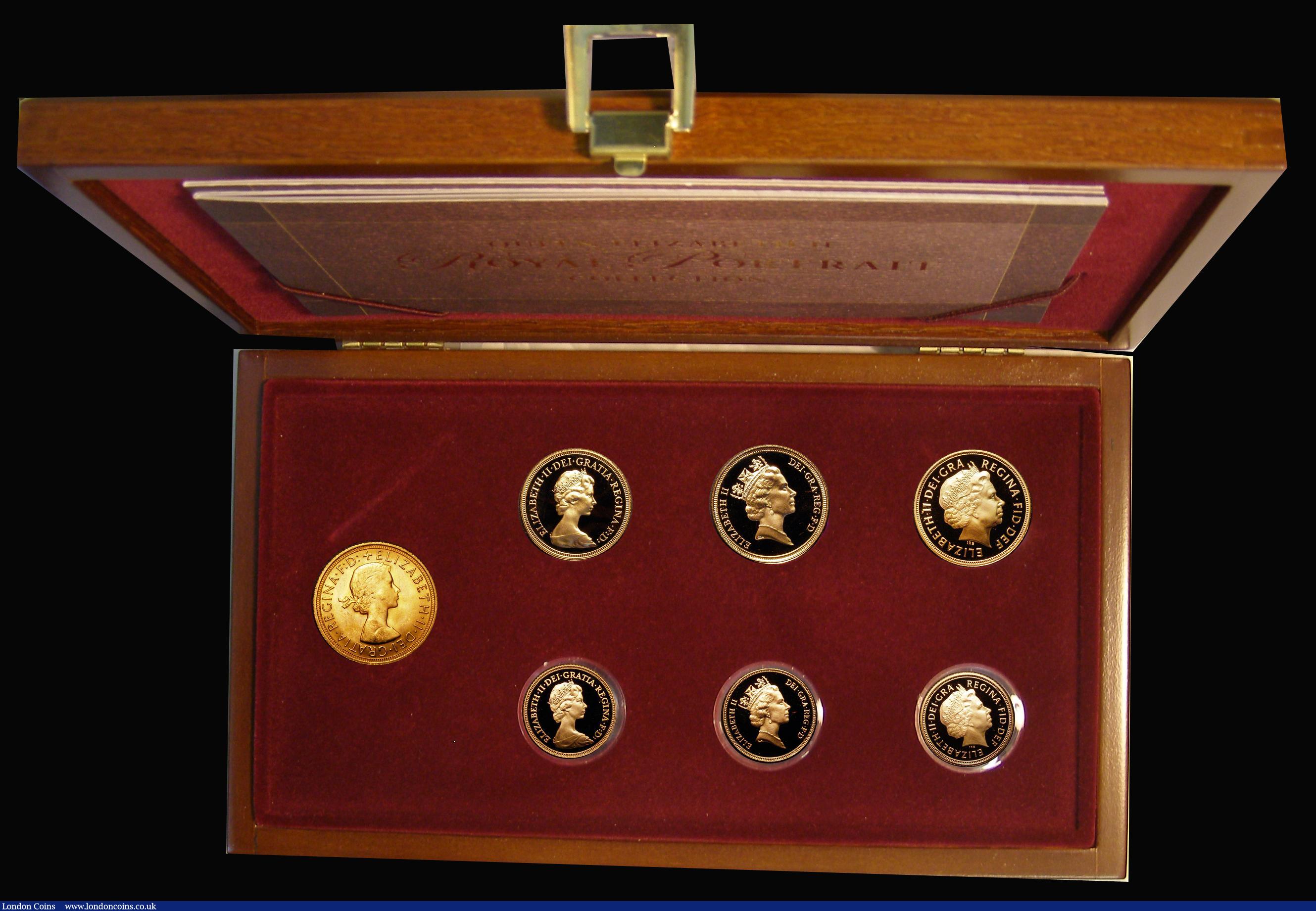 London Coins : A180 : Lot 481 : Queen Elizabeth II Royal Portrait Collection a 7-coin set comprising Sovereigns (4) 1967 UNC, 1980 P...