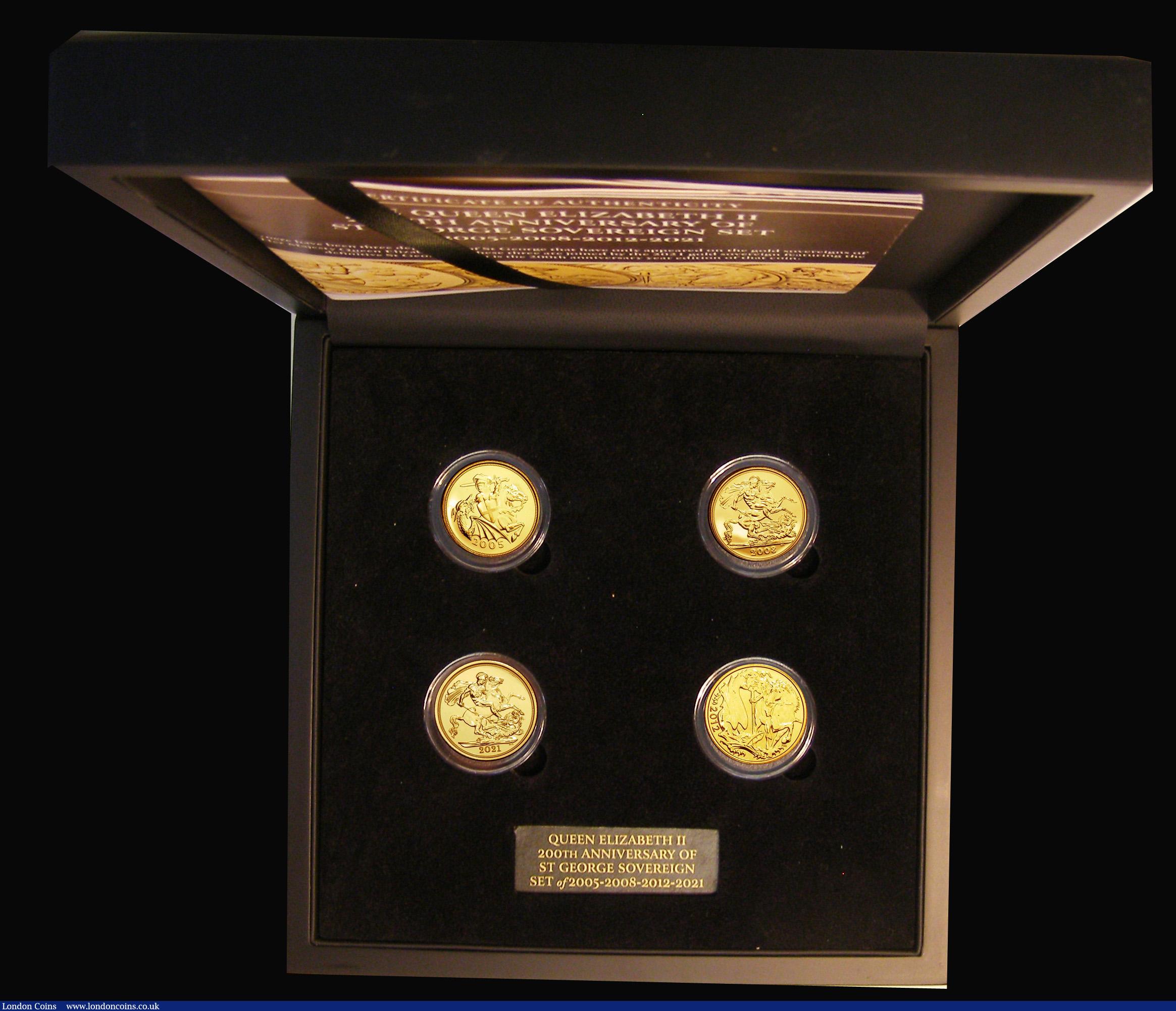 London Coins : A180 : Lot 534 : The Queen Elizabeth II 200th Anniversary of St George Sovereign Set by Hatton's contains 2005, ...