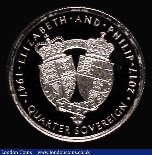 London Coins : A180 : Lot 609 : Alderney Quarter Sovereign 2017 Queen Elizabeth II and Prince Philip Platinum Anniversary Platinum P...