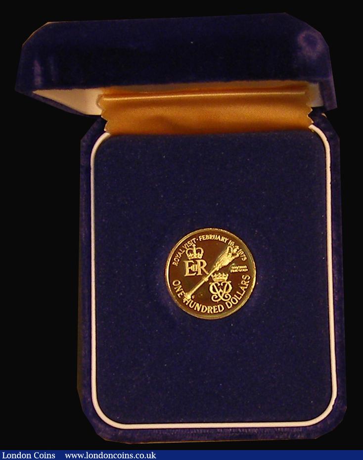 London Coins : A180 : Lot 625 : Bermuda One Hundred Dollars 1975 KM#24 Gold Proof FDC in the Franklin Mint box of issue with certifi...
