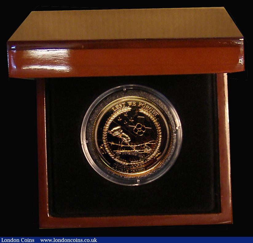 London Coins : A180 : Lot 710 : Tristan da Cunha Double Crown 2015 Armistice Day 9 carat Gold Proof FDC in the Bradford Exchange box...