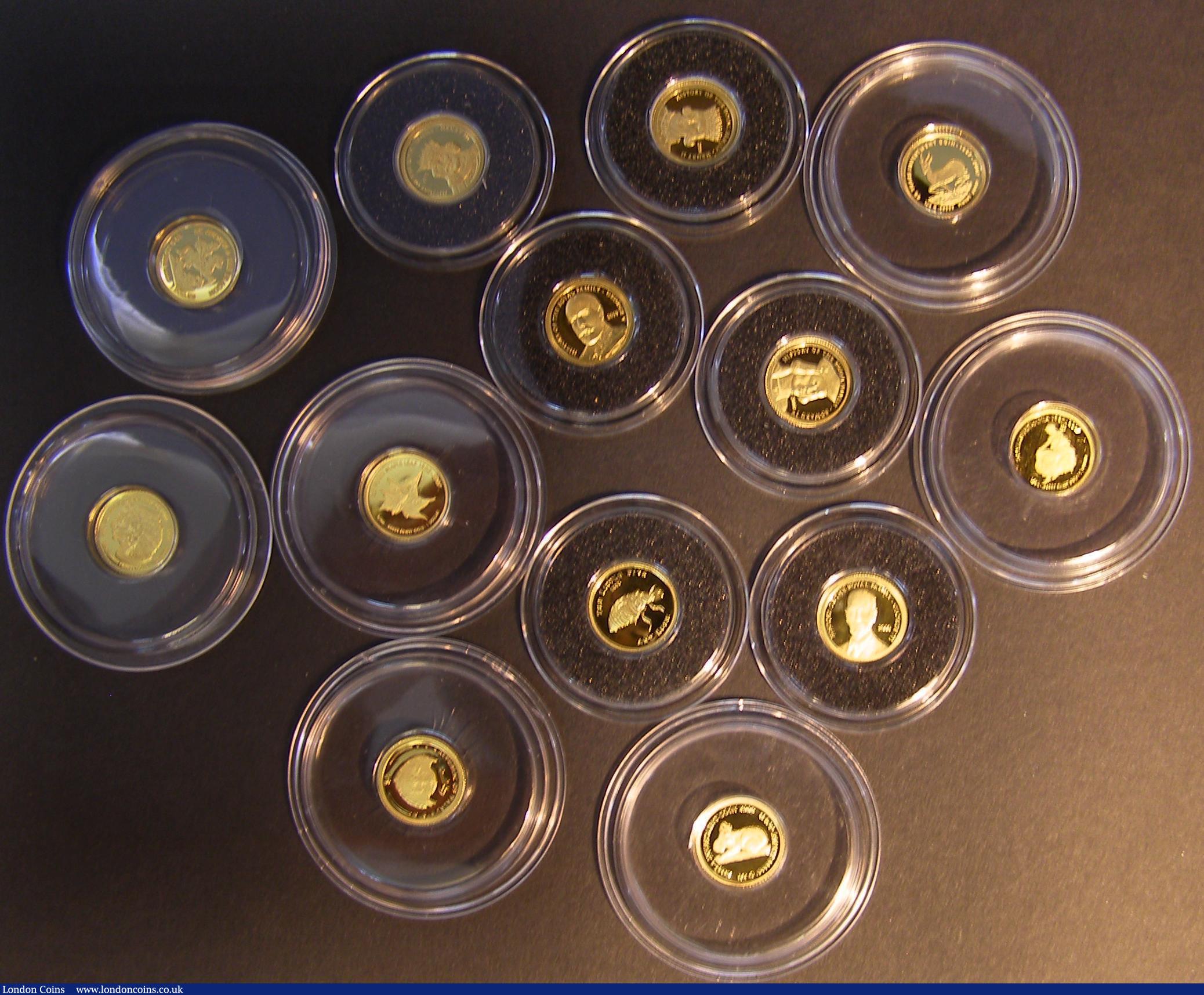 London Coins : A180 : Lot 725 : World in Gold - The Smallest Gold Coins of the World 2007-2010 a 24-coin set, includes examples from...