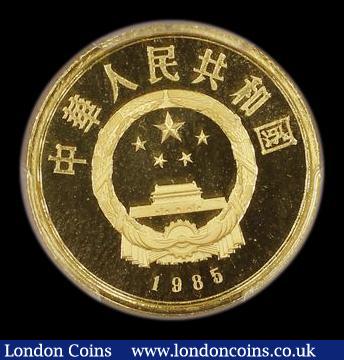 London Coins : A180 : Lot 955 : China 100 Yuan 1985 Founders of Chinese Culture - Confucius Gold Proof KM#125 in a PCGS holder and g...