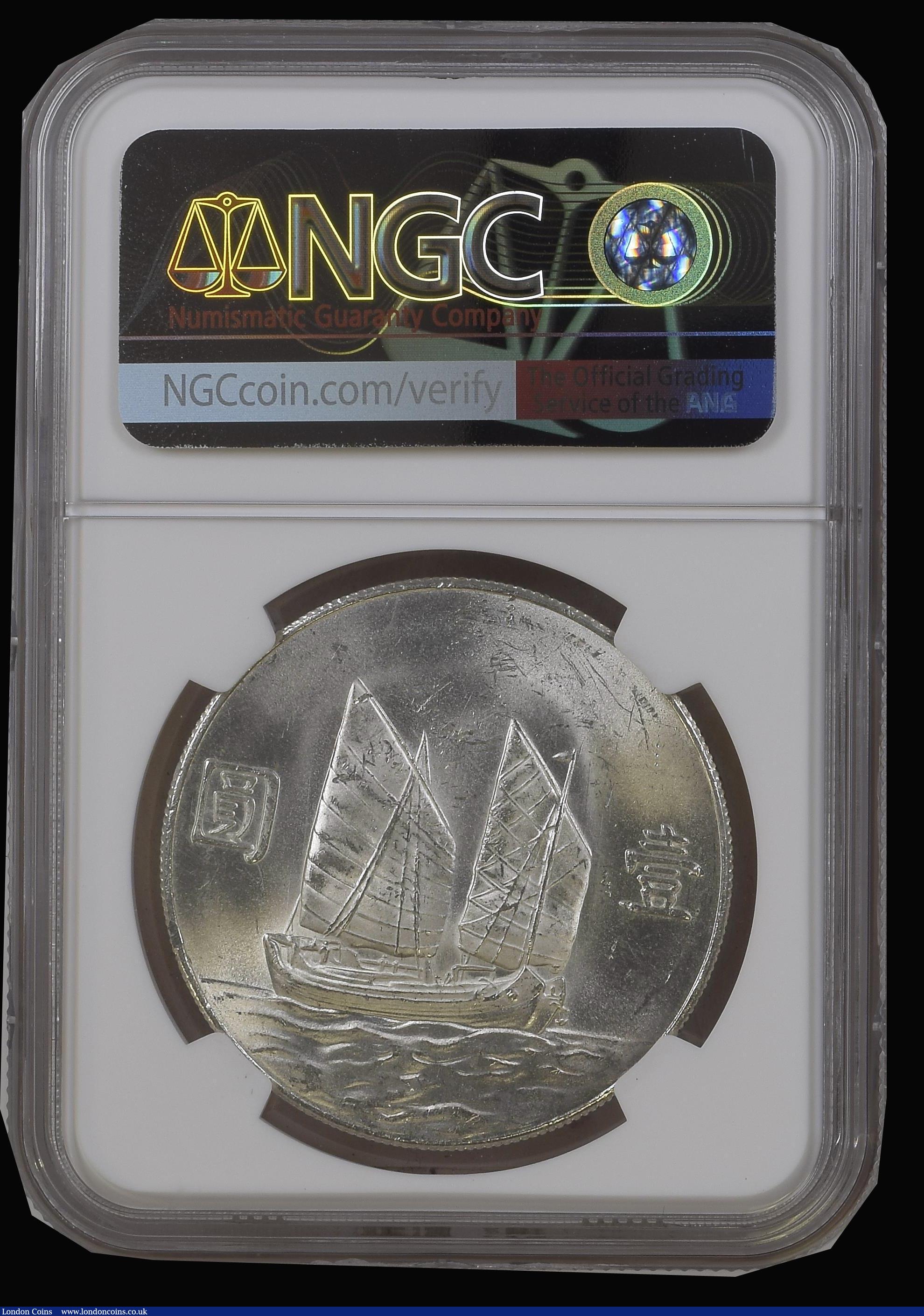 London Coins : A180 : Lot 960 : China Republic Dollar Year 23 (1934) Junk Y#345 L&M 110 NGC MS62