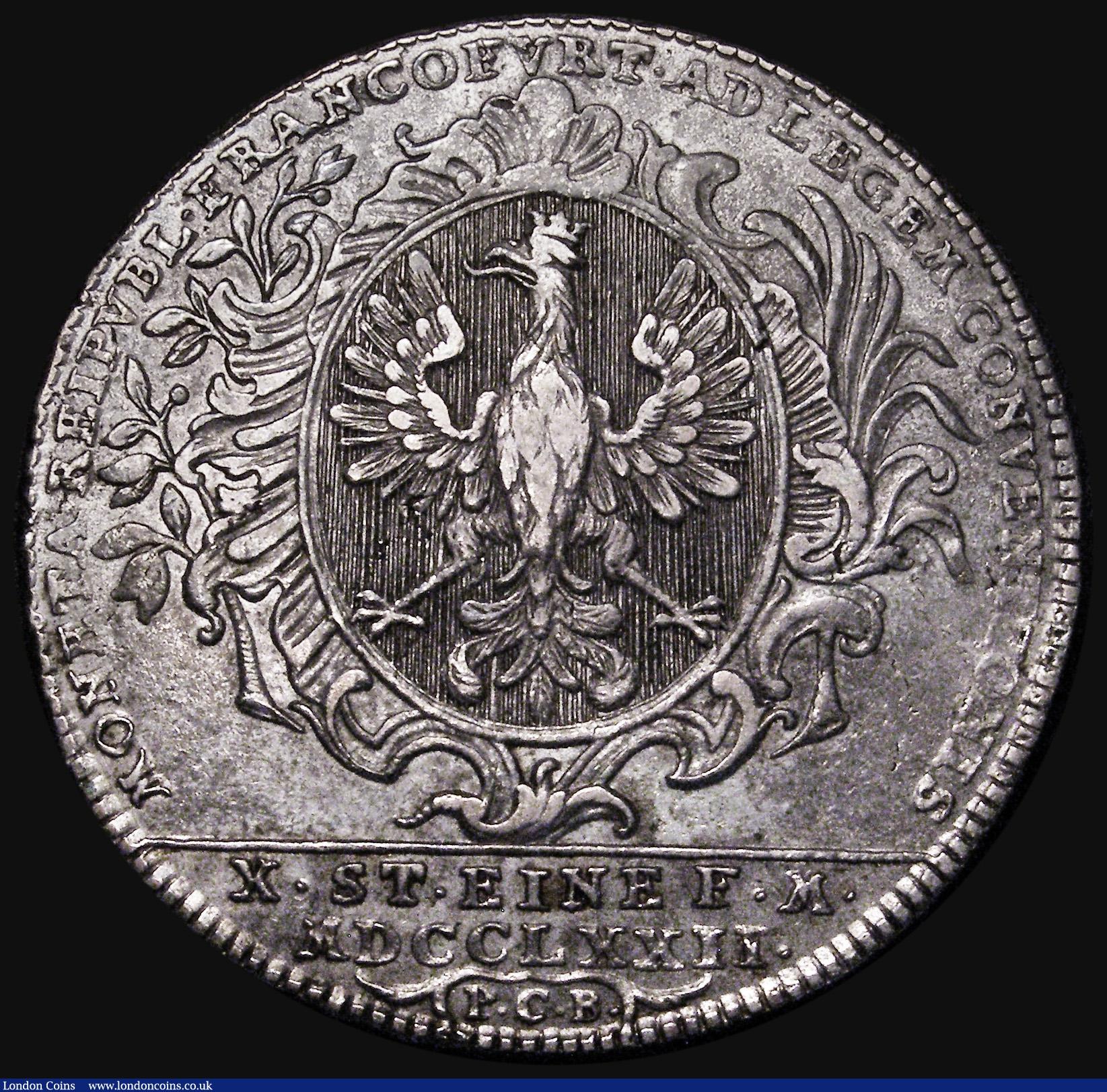 London Coins : A181 : Lot 1018 : German States Frankfurt Am Main City Thaler 1772 P.C.D. (MDCCLXXII) KM251 Dav 2226 VF