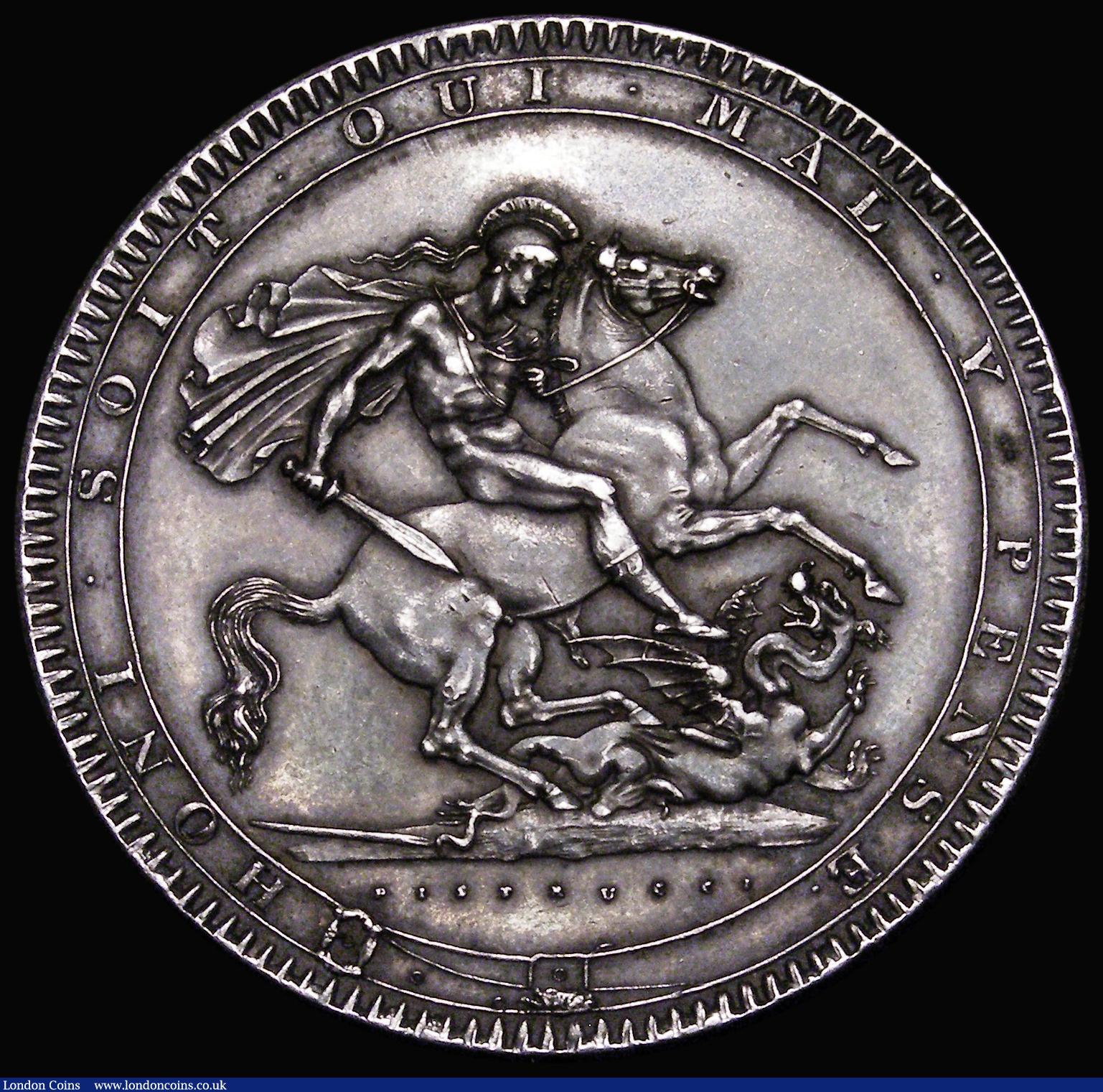 London Coins : A181 : Lot 1548 : Crown 1818 LIX ESC 214, Bull 2009 NEF with attractive old grey tone