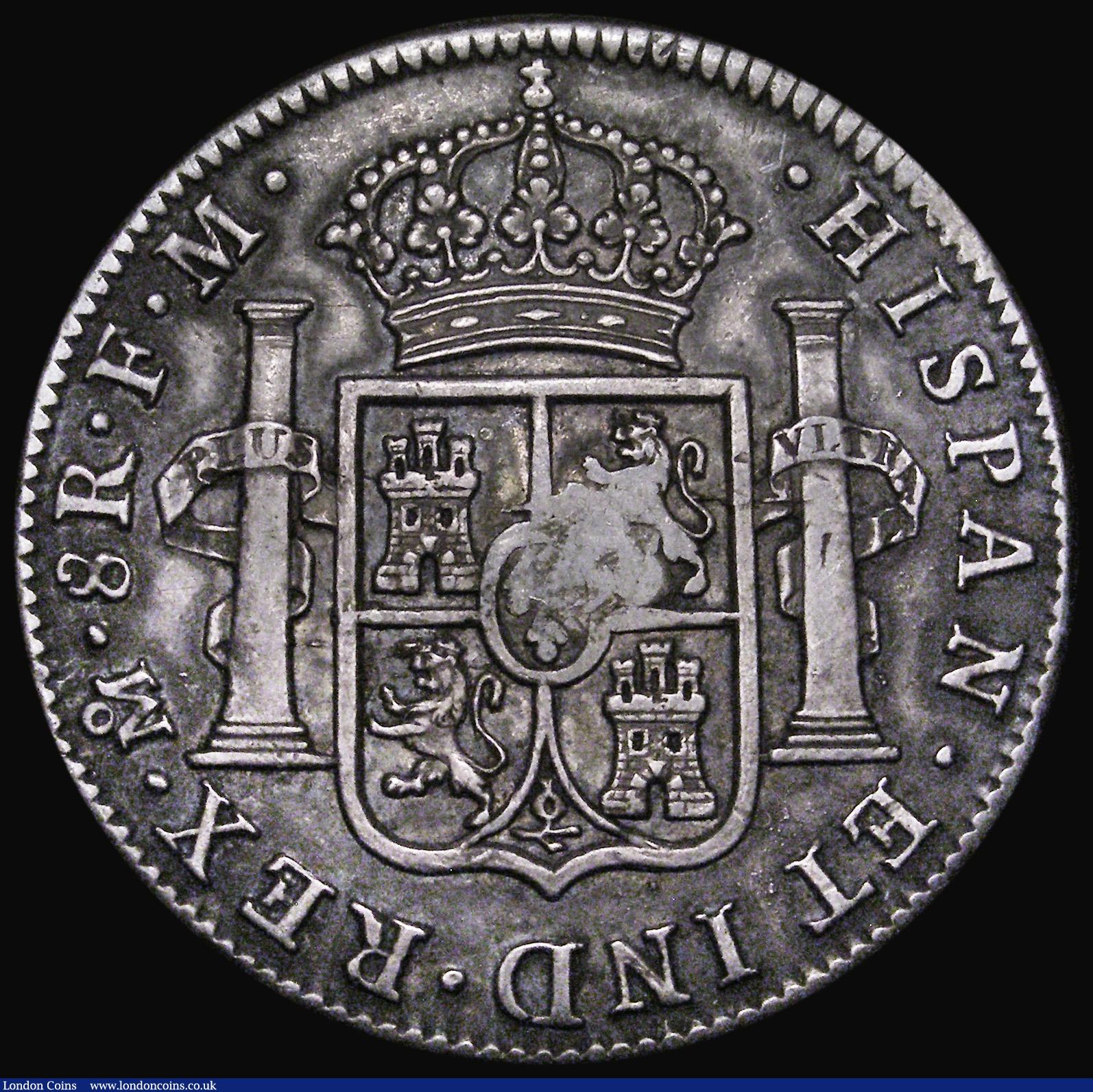 London Coins : A181 : Lot 1627 : Dollar George III Oval Countermark on 1796 Mexico City 8 Reales ESC 129, Bull 1852, countermark VF, ...
