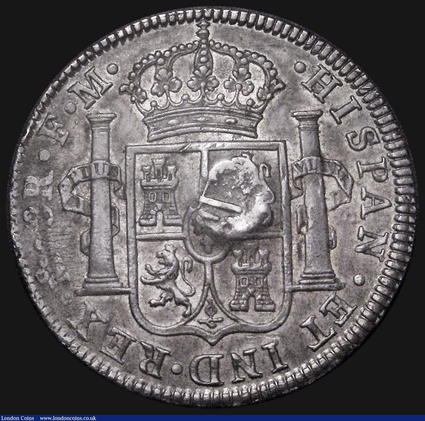 London Coins : A181 : Lot 1628 : Dollar George III Oval Countermark on Mexico 8 Reales 1794 FM, ESC 129, Bull 1852, countermark EF, h...