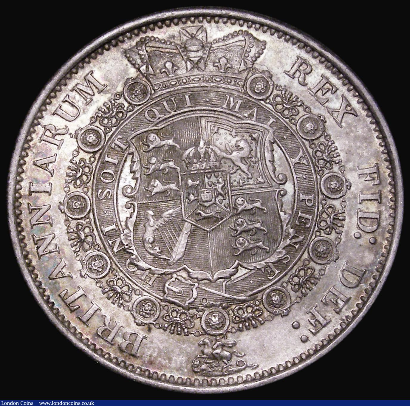 London Coins : A181 : Lot 1812 : Halfcrown 1817 Bull Head ESC 616, Bull 2090, About EF/EF and attractively toned, the obverse with so...