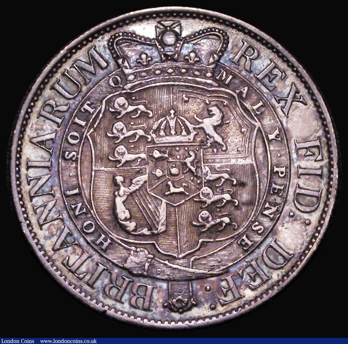 London Coins : A181 : Lot 1817 : Halfcrown 1818 ESC 621, Bull 2099 GF/NVF cleaned and retoned with some pitting on the obverse