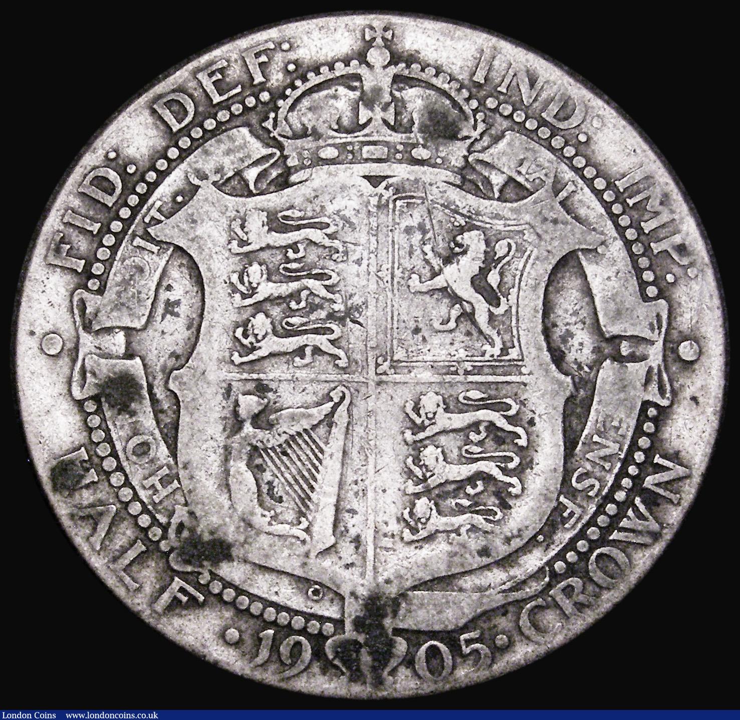 London Coins : A181 : Lot 1847 : Halfcrown 1905 ESC 750, Bull 3571 VG the key date in the series