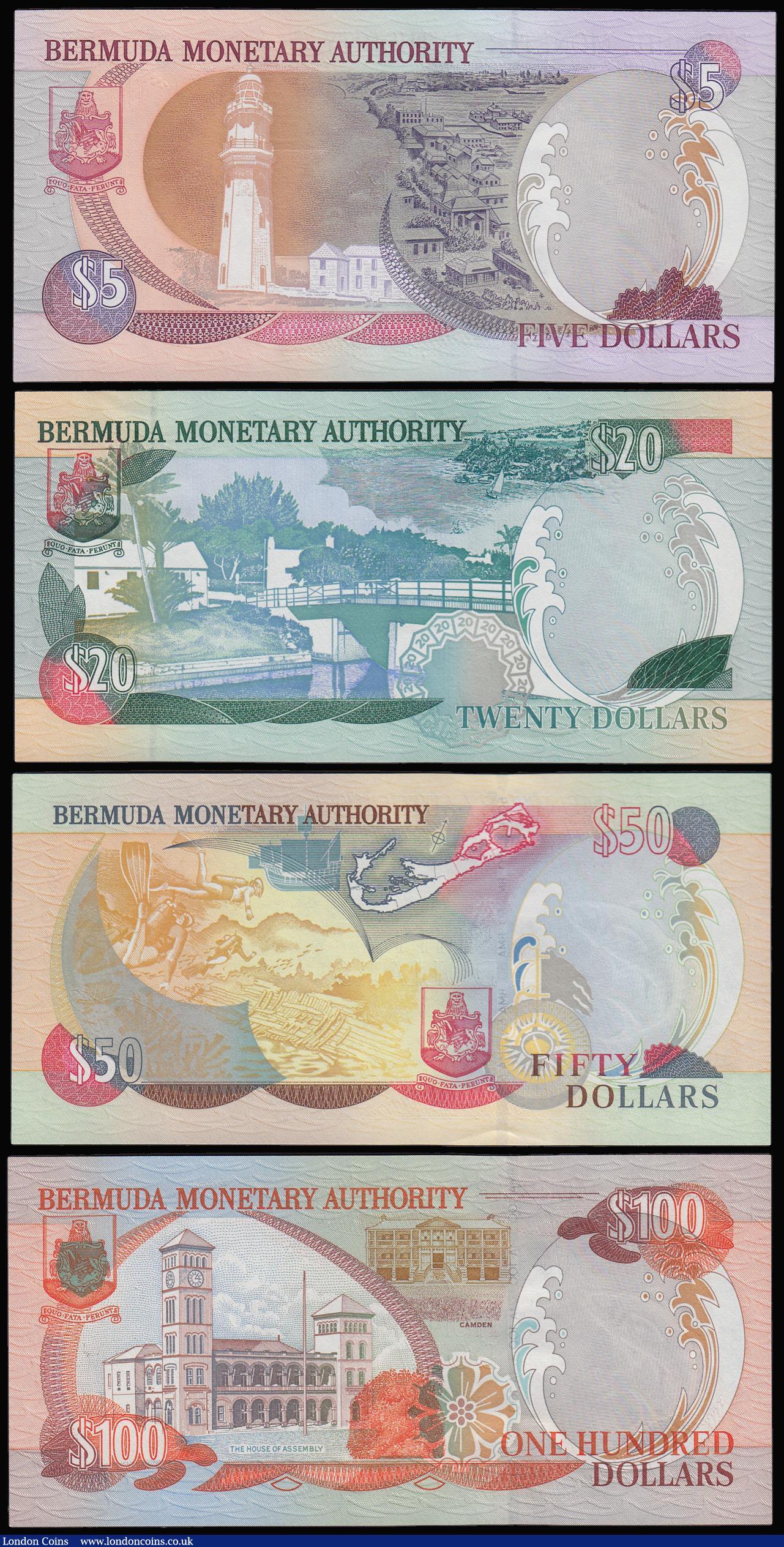 London Coins : A181 : Lot 221 : Bermuda 24 May 2000 issues (4) $5, $20, $50, $100 all Unc