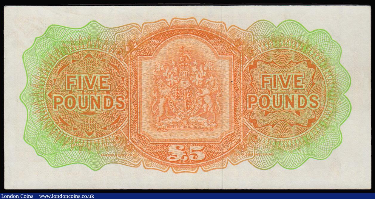 London Coins : A181 : Lot 222 : Bermuda 5 Pounds Hamilton 1st October 1966 GVF S/1 657668 a pleasing example of this rare type