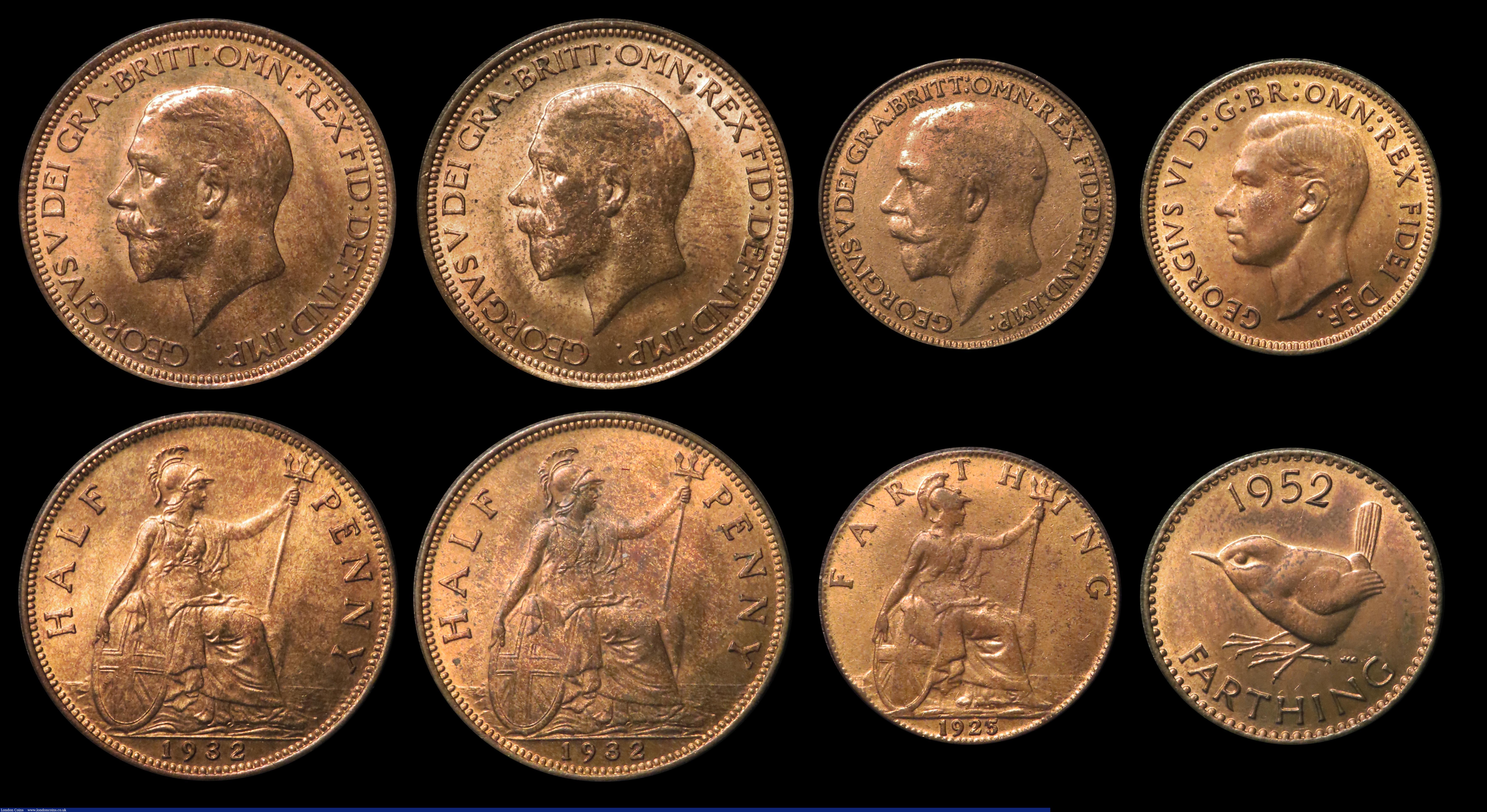London Coins : A181 : Lot 2435 : Halfpennies to Farthings (9) Halfpennies (7) 1888, 1901, 1908, 1929, 1931, 1932 (2), Farthings (2) 1...