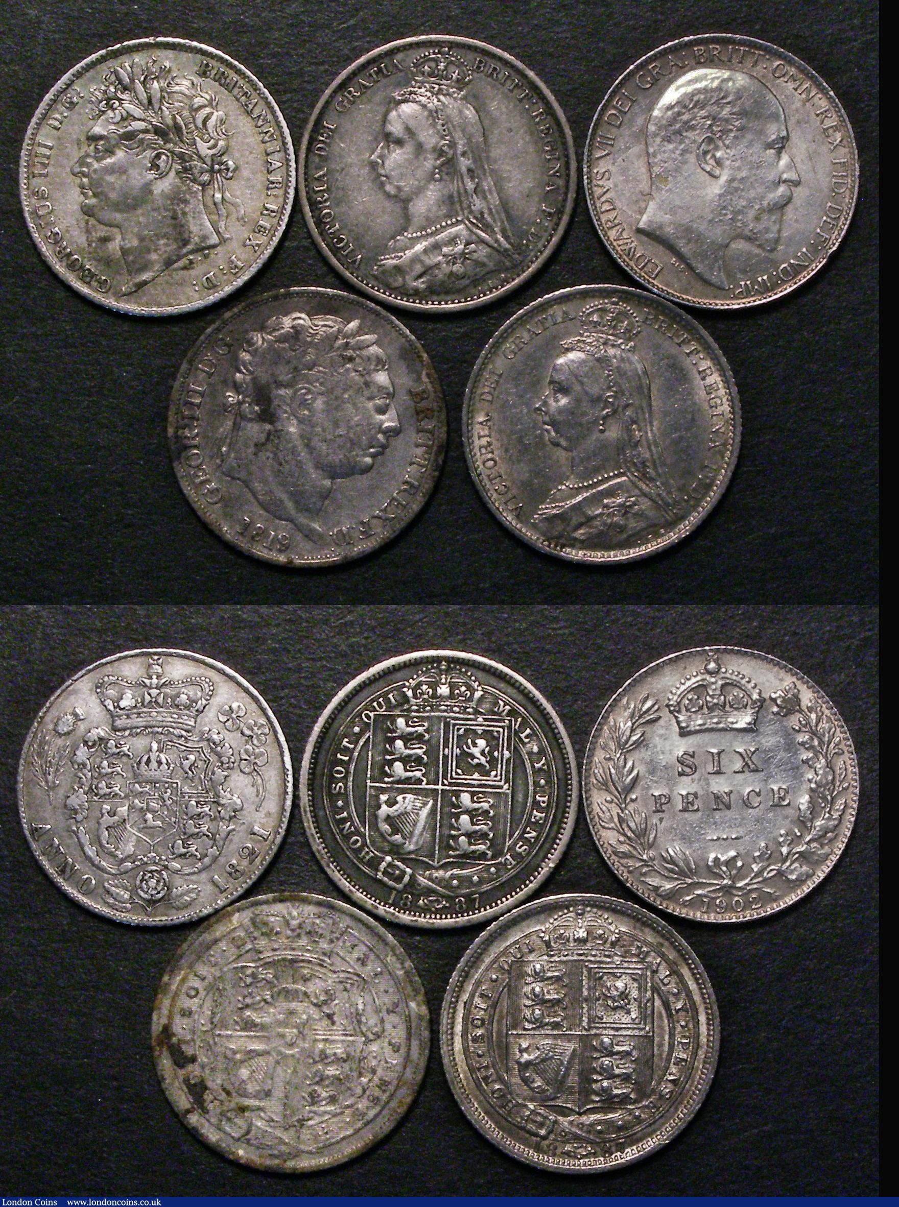 London Coins : A181 : Lot 2474 : Shillings and Sixpences (11) comprising Sixpences (7) 1741 Roses Near VF with some surface marks and...