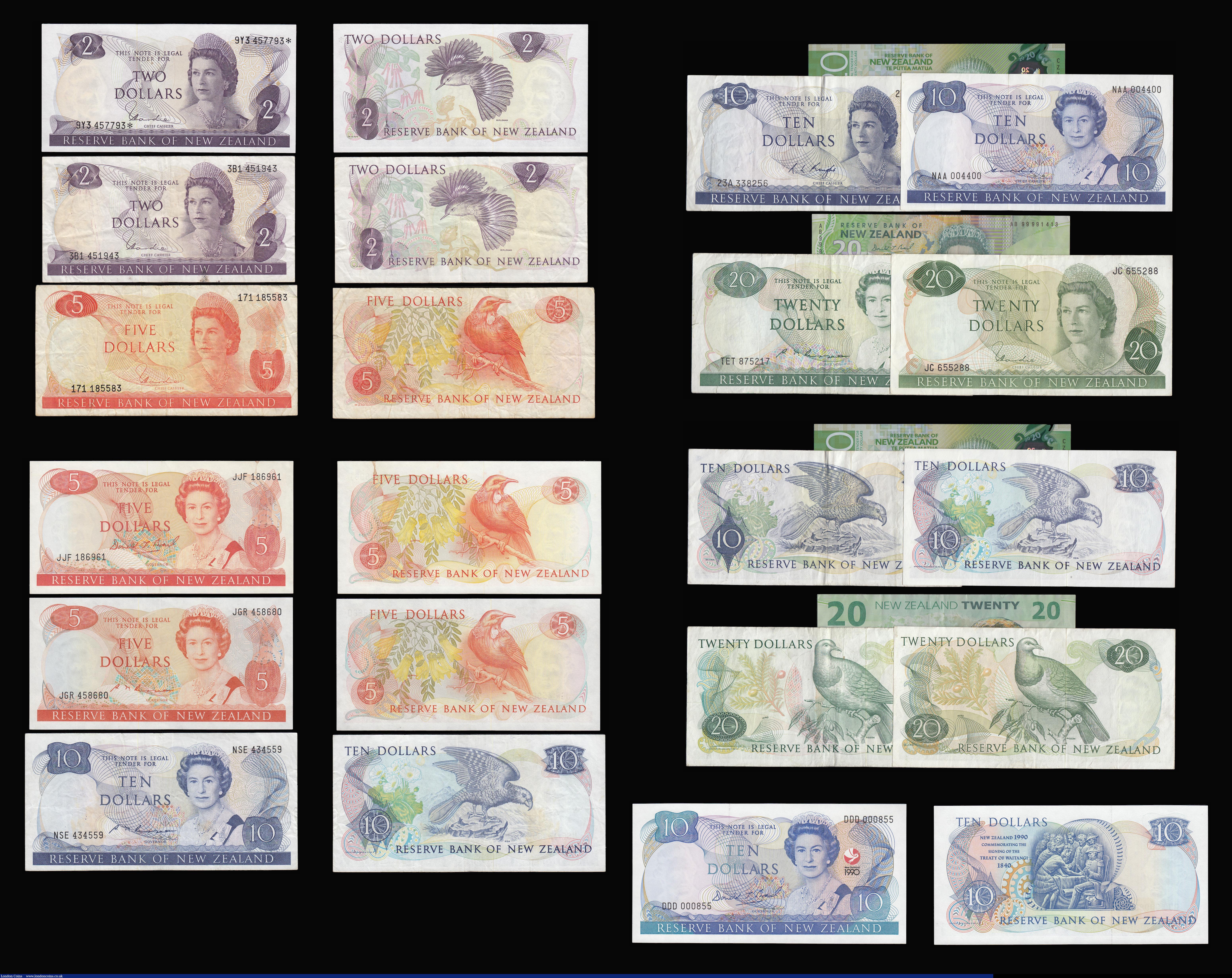 London Coins : A181 : Lot 340 : New Zealand a collection (26) 1967-2000 includes $50 Pick 174 and $100 Pick 175 (2) ($421NZ face val...