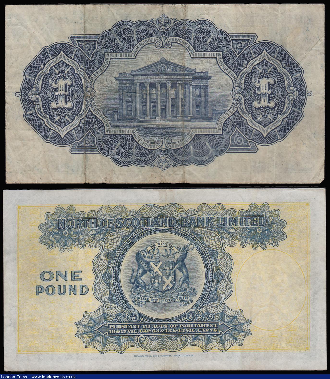 London Coins : A181 : Lot 374 : Scotland (2) Commercial Bank of Scotland LTD One Pound Edinburgh 4th June 1941 nVF, North of Scotlan...