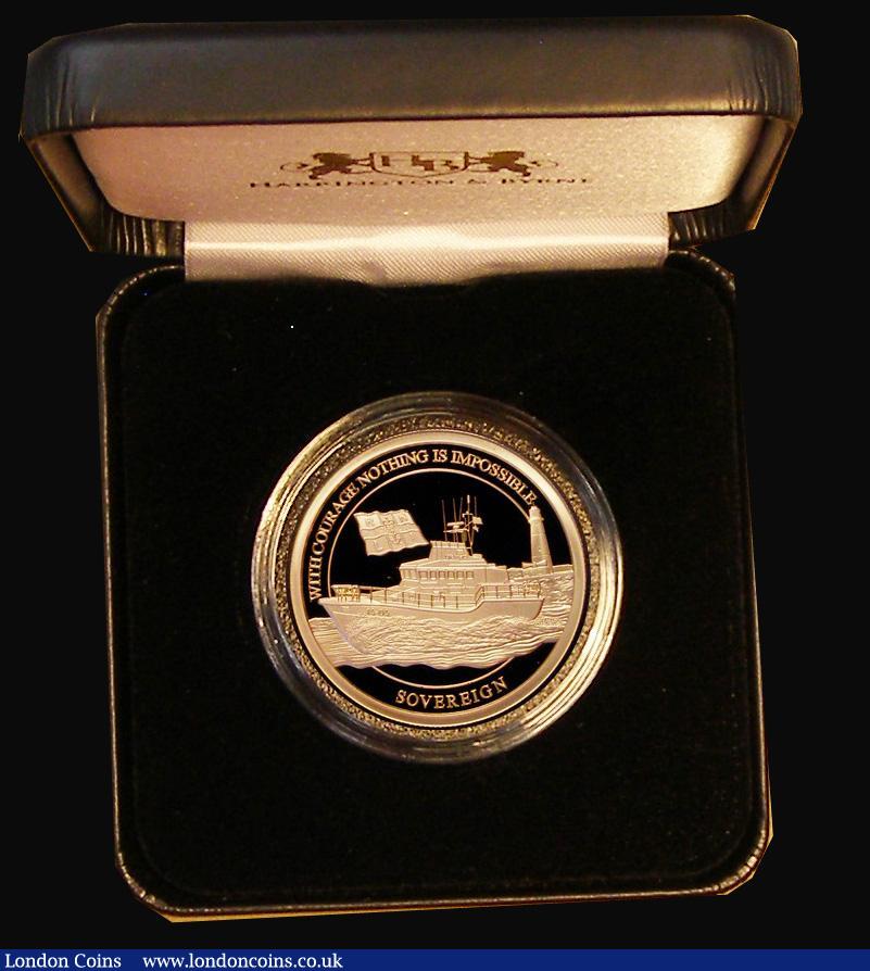 London Coins : A181 : Lot 608 : Alderney Sovereign 2021 The Official Royal National Lifeboat Institution Gold Proof FDC in the Harri...