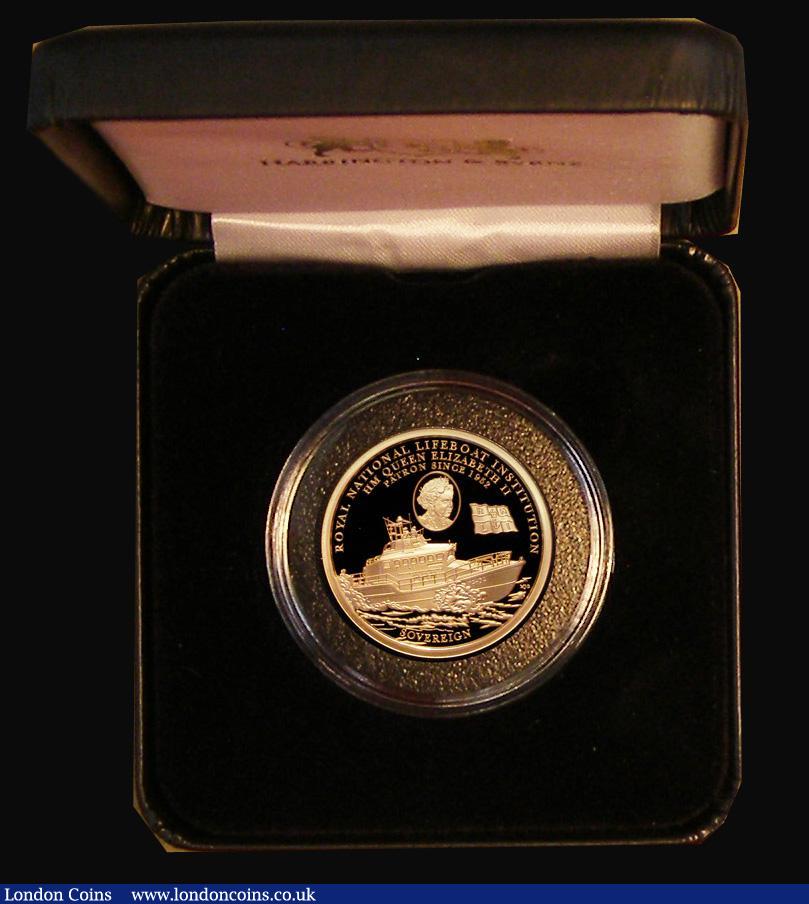 London Coins : A181 : Lot 609 : Alderney Sovereign 2022 The Official Royal National Lifeboat Institution Gold Proof FDC in the Harri...