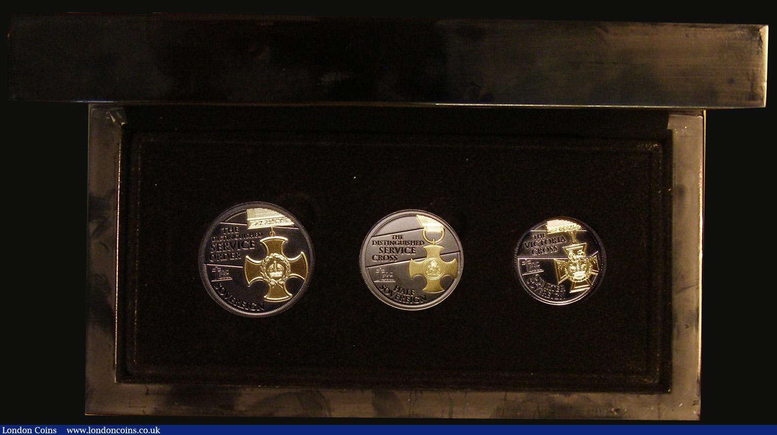 London Coins : A181 : Lot 682 : Tristan Da Cunha The 2018 Armistice Centenary Remembrance Gold Gallantry Three Coin Prestige Proof S...