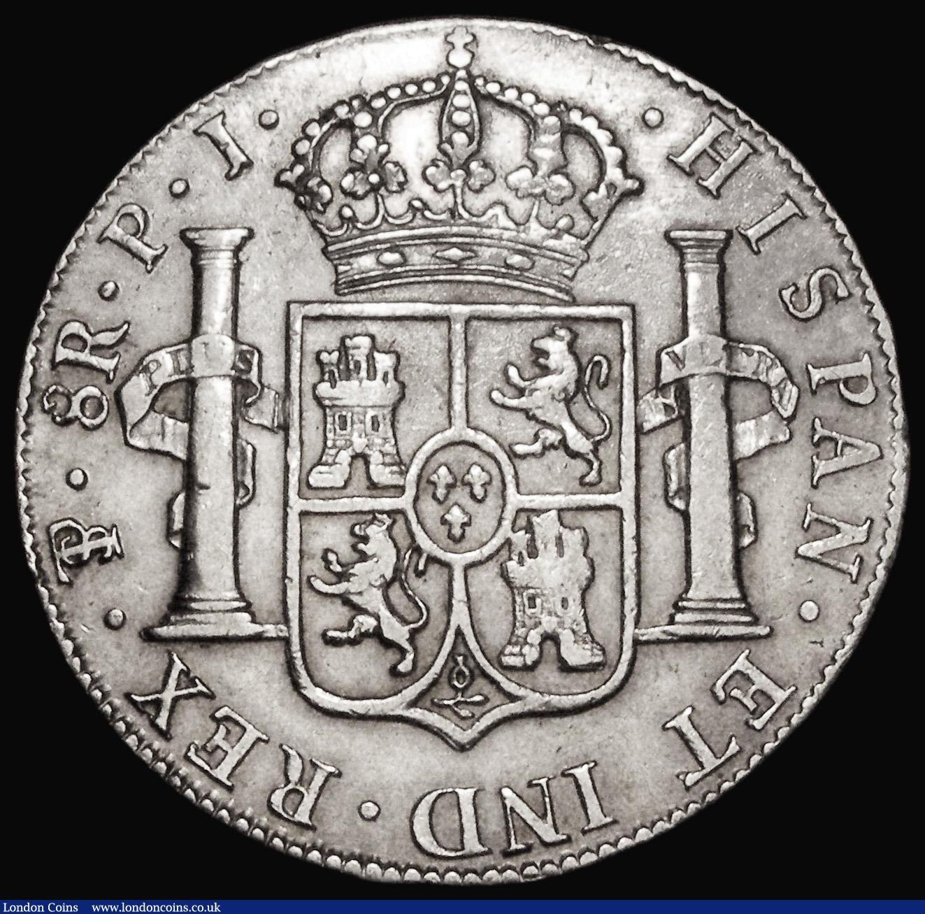 London Coins : A181 : Lot 936 : Bolivia 8 Reales 1817 PTS P.J KM#84 Good Fine, the reverse slightly better