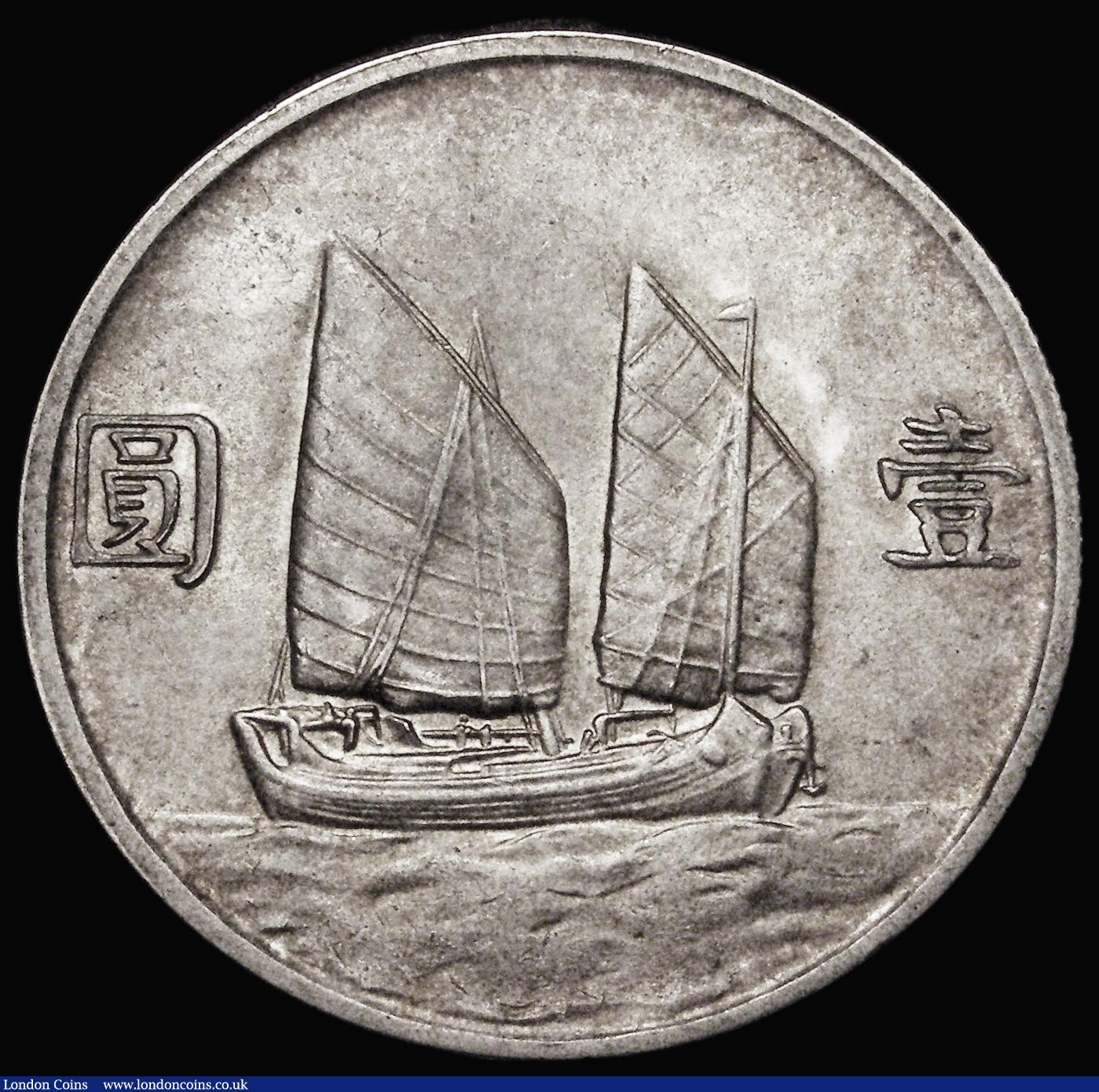 London Coins : A181 : Lot 963 : China - Republic Dollar Reverse: Junk, Year 23 (1934) Y#345, 26.43 grammes,  GVF/NEF with subdued lu...