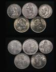 London Coins : A181 : Lot 2422 : Halfcrowns and Florins (10) comprising Halfcrowns (8) 1887 Jubilee Head NEF/EF, 1895 NEF, 1923 EF, 1...