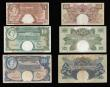 London Coins : A181 : Lot 244 : East Africa, East African Currency Board 5 Shillings 1.1.1955 Pick 33 VG and  Pick 37 (2) Near Fine ...
