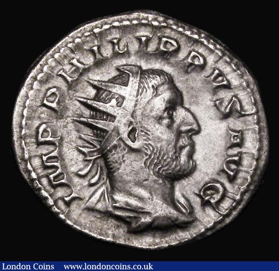 Roman Antoninianus Philip I (248AD) Obverse: Bust right, radiate, dr ...