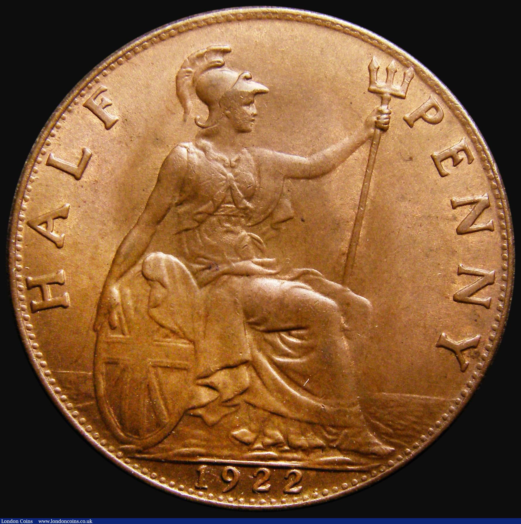 London Coins : A182 : Lot 2738 : Halfpenny 1922 Freeman 401 dies 1+A, UNC with some lustre, in an LCGS holder and graded LCGS 80, the...