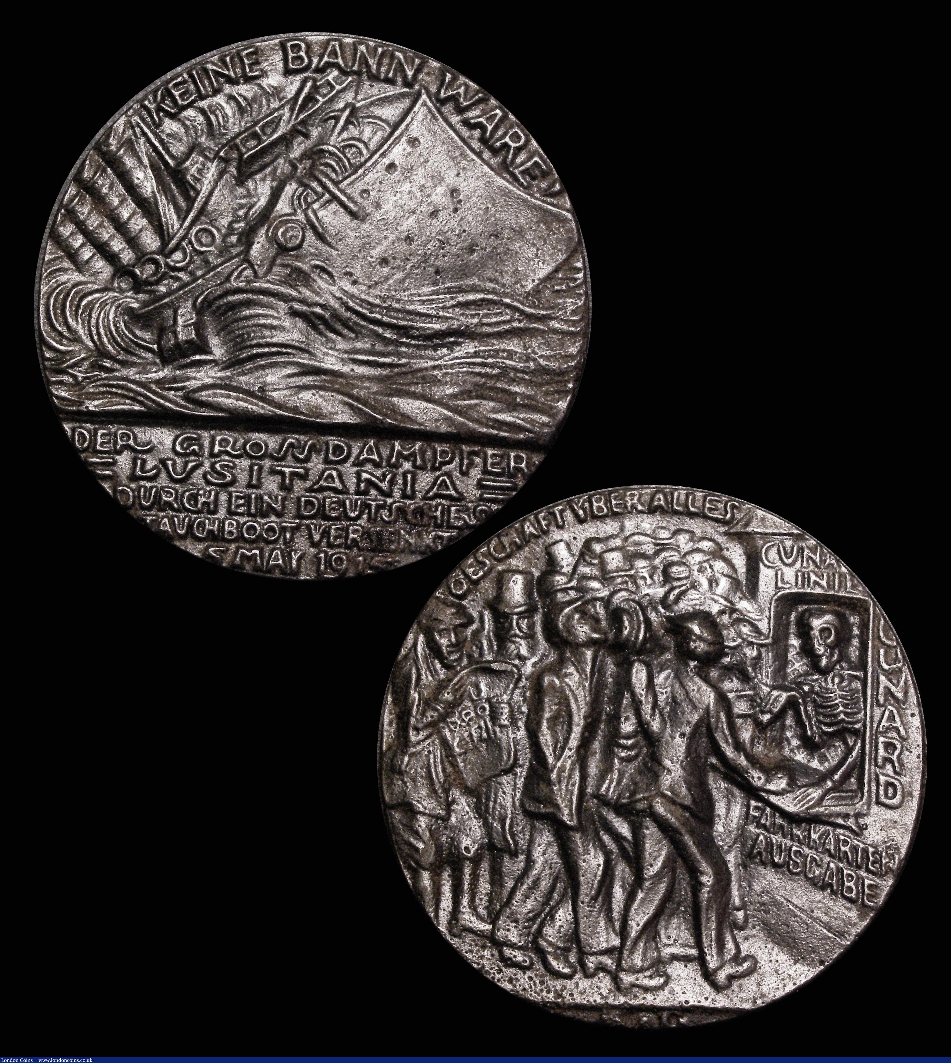 London Coins : A182 : Lot 814 : Medals of a Naval theme (3) Engraved - Medal 1854 Obverse: Crowned Head of Victoria left VICTORIA RE...