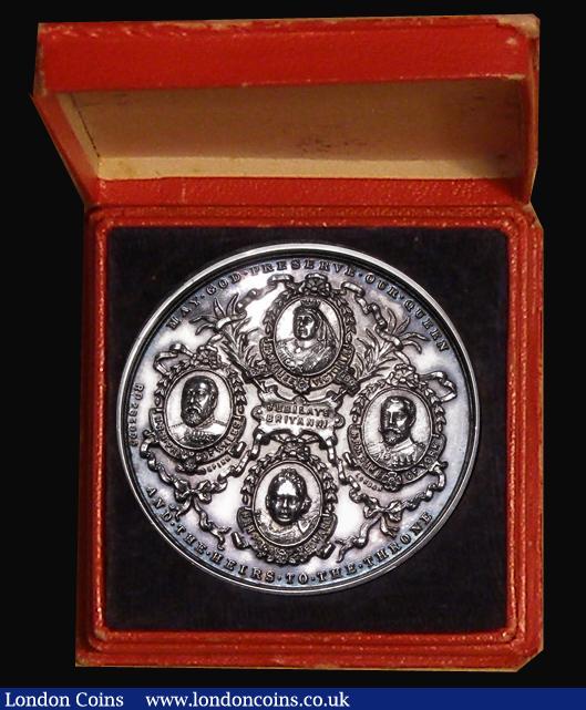 London Coins : A182 : Lot 847 : Queen Victoria Diamond Jubilee 1897, 38mm diameter in silver by F.Bowcher, manufactured by Spink &am...