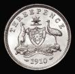 London Coins : A182 : Lot 1013 : Australia Threepence 1910 KM#18 BU and fully lustrous