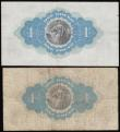 London Coins : A182 : Lot 204 : Northern Ireland, Bank of Ireland 1 Pounds 5 January 1939 Fine and 26 Feb 1942 EF with minor rust ma...