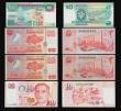 London Coins : A182 : Lot 226 : Singapore 1 Dollars Pick 1 Fine, 2 Dollars (1990) Pick 27 (6) Unc includes consecutives, 5 Dollars (...