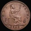 London Coins : A182 : Lot 2859 : Penny 1860 Toothed Border, N over sideways N in ONE, Gouby BP1960 JA, EF, the surfaces with residue ...