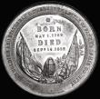 London Coins : A182 : Lot 809 : Death of the Duke of Wellington 1852 65mm diameter in White metal, by Allen & Moore, Obverse: Bu...