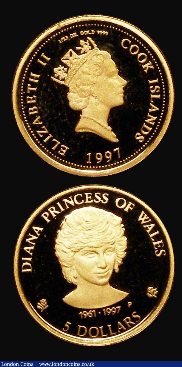 London Coins : A183 : Lot 1236 : World Small Gold (2) Australia Five Dollars 2000 Chinese Lunar Year of the Dragon KM#569 Gold proof ...