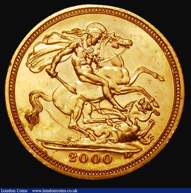 London Coins : A183 : Lot 1860 : Half Sovereign 2000 Marsh 545, S.S.SB4 EF/AU with some contact marks and thin scratches