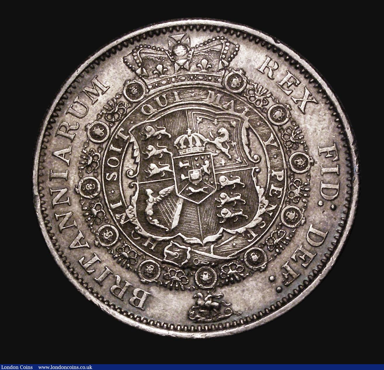 London Coins : A183 : Lot 1898 : Halfcrown 1817 Bull Head ESC 616 VF with some contact marks, hairlines and edge nicks
