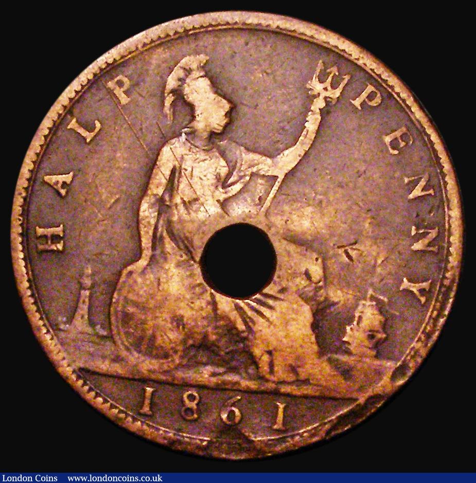 London Coins : A183 : Lot 1964 : Halfpenny 1861 F over P in HALF so appearing to read HALP, Freeman dies 6+G, a very clear overstrike...