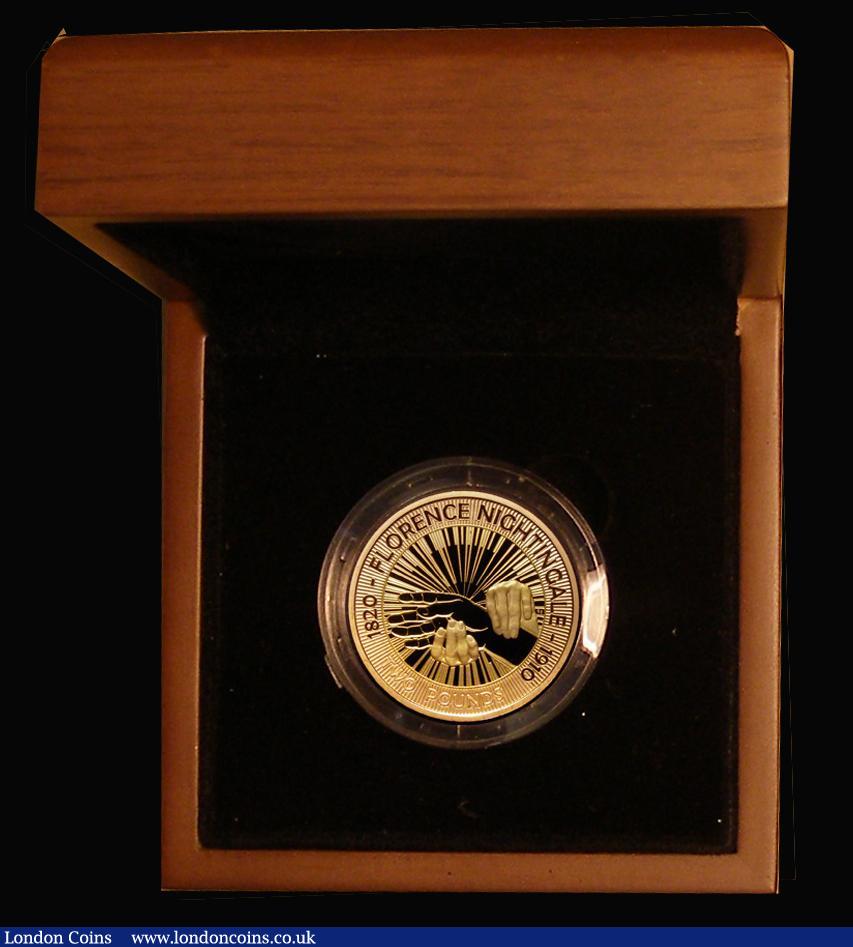 London Coins : A183 : Lot 470 : Two Pounds 2010 100th Anniversary of the Death of Florence Nightingale Gold Proof S.K26 in the Royal...