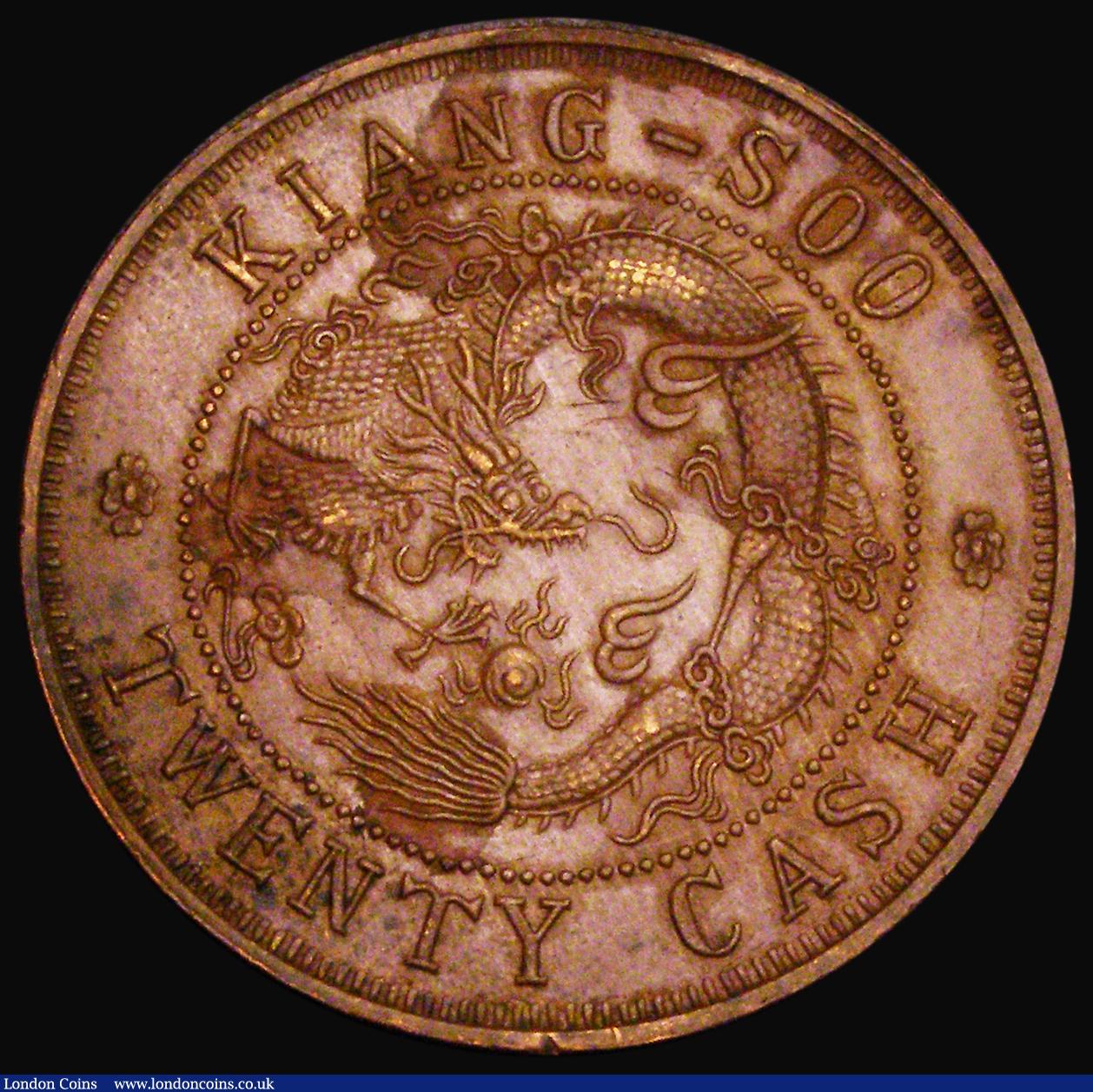 London Coins : A184 : Lot 1131 : China - Kiangsu Province 20 Cash undated (1902)Y#163 GVF with some spots and light stains, Rare