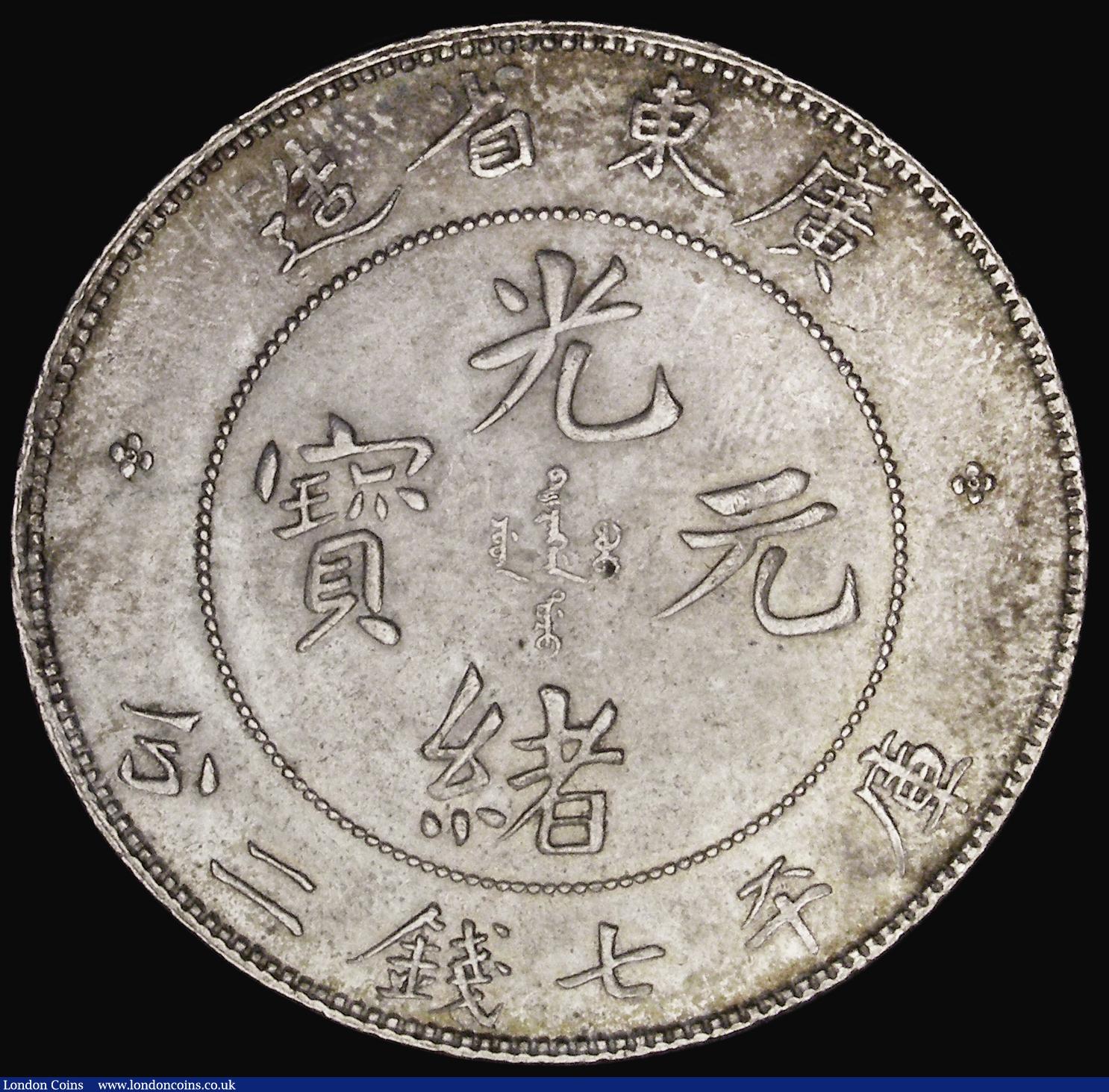 London Coins : A184 : Lot 1133 : China - Kwangtung Province Dollar undated (1890-198) Y#203 GVF with some lustre and touches of golde...