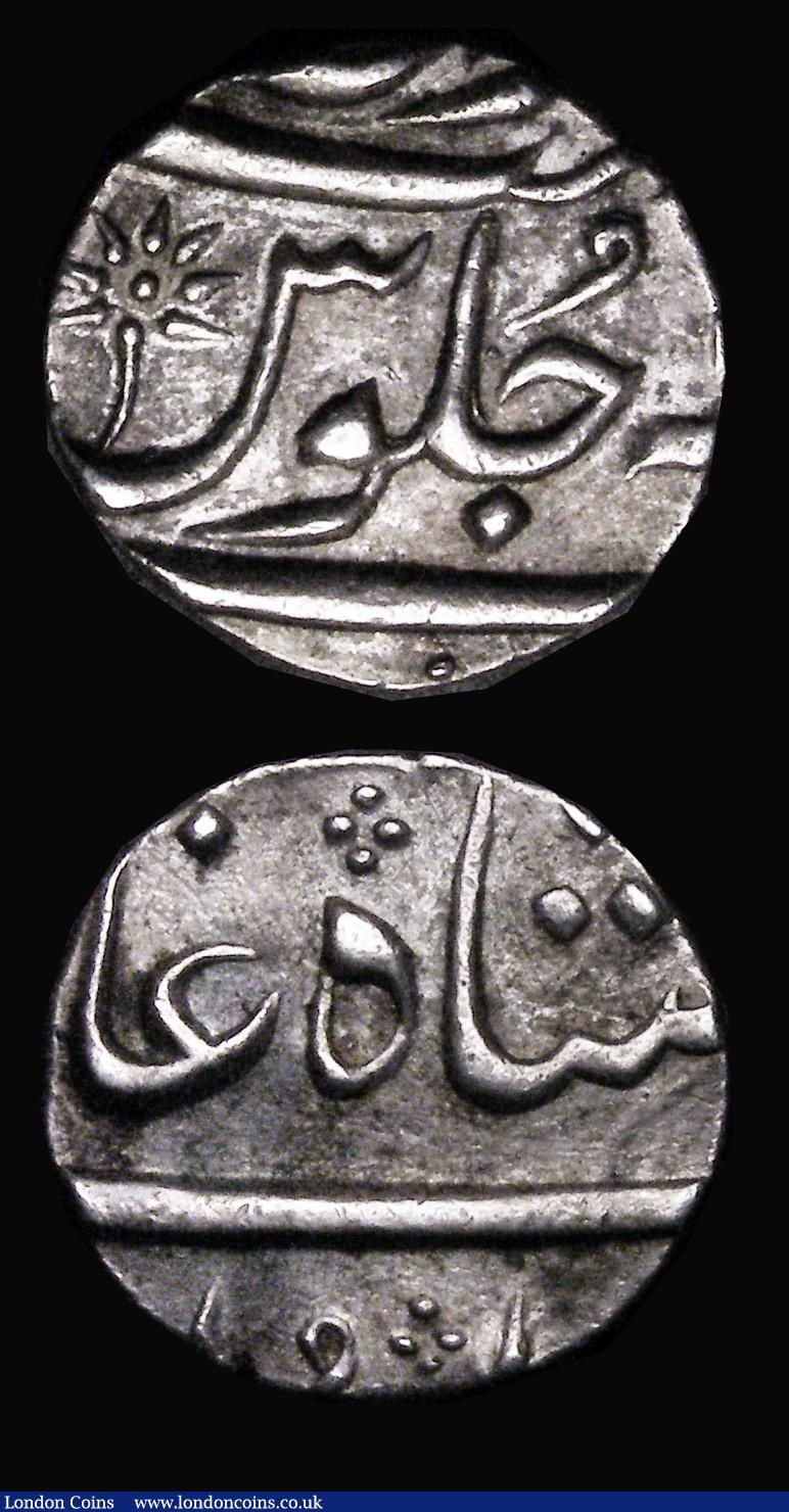 London Coins : A184 : Lot 1204 : India (2)  French India , Arcot Rupee AH1199 Year 24 KM#15 VF, India Half Rupee Ahmad Shah Bahadur A...