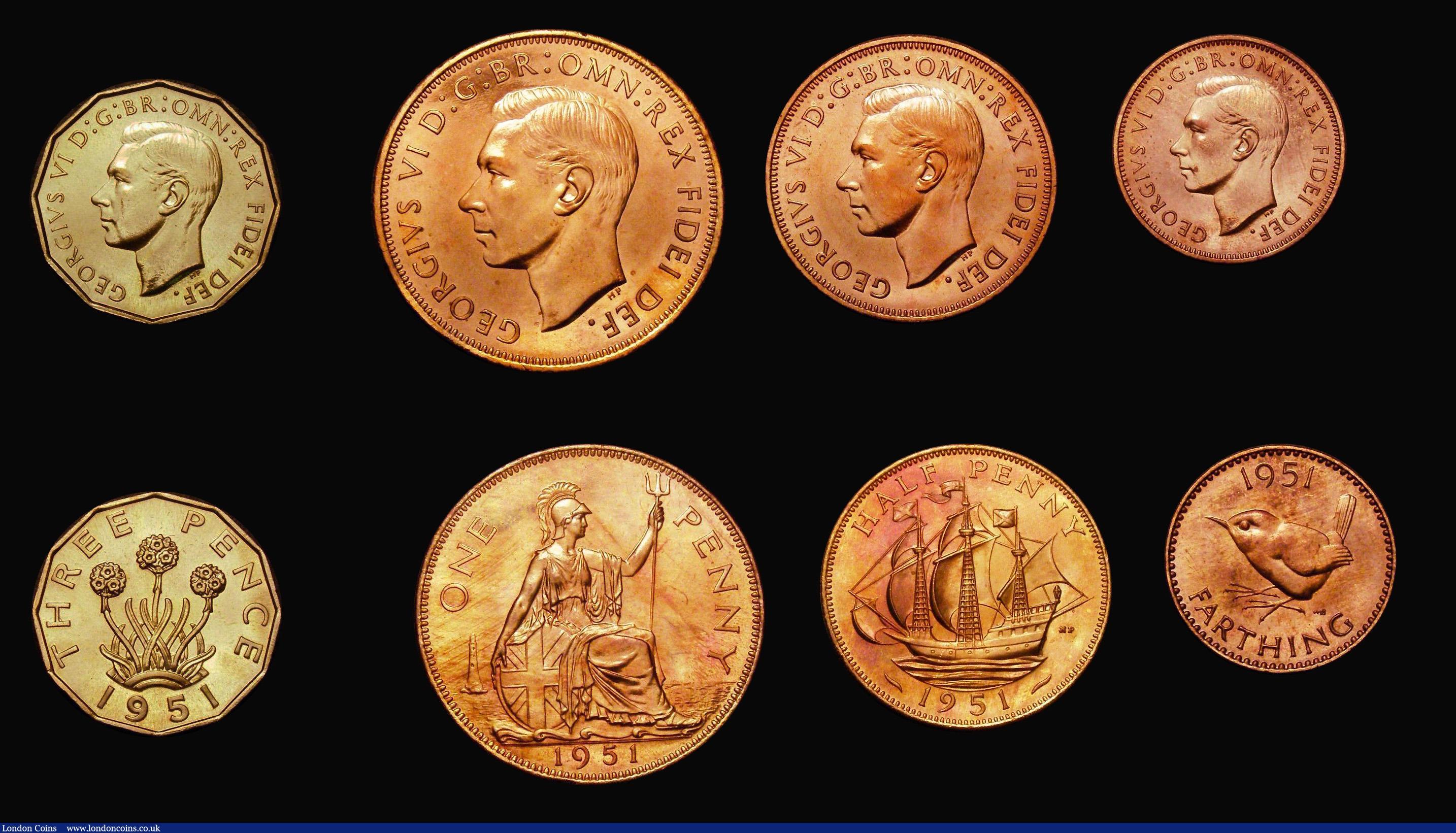 London Coins : A184 : Lot 1492 : Proof Set 1951 in CGS holders Crown CGS 88, Halfcrown CGS 91, Florin CGS 88, Shillings English CGS 8...
