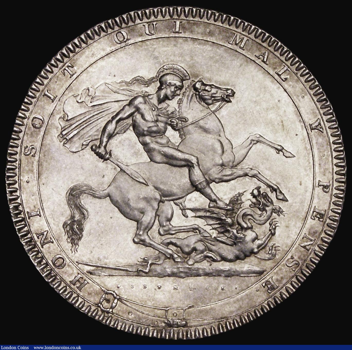 London Coins : A184 : Lot 1519 : Crown 1818 LIX ESC 214, Bull 2009 EF and choice with reflective fields, subtle toning in the legends...